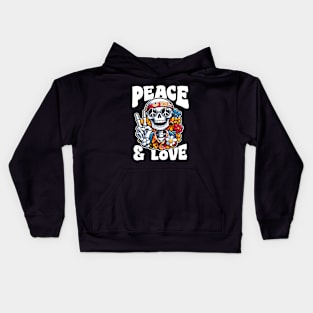 Peace & Love Skeleton Kids Hoodie